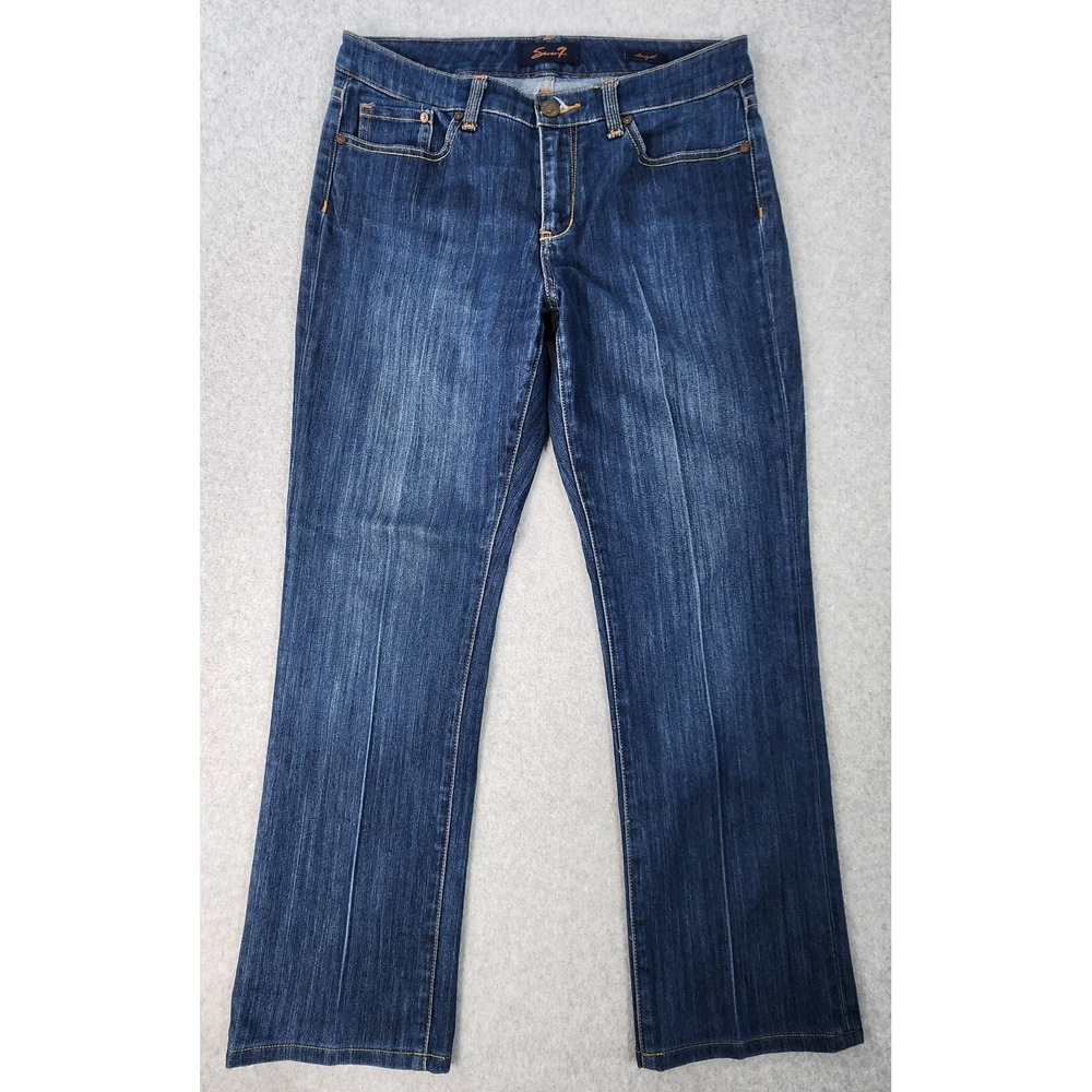 Seven7 Stretch Straight Leg Jeans Womans Size 10 32x29 Blue Denim